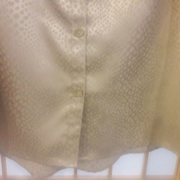 Calvin Klein Beige Animal Print Button Blouse Top - Picture 3 of 6